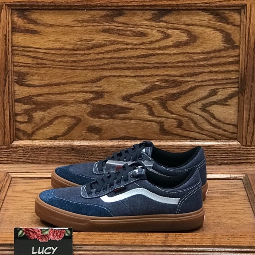 Vans Gilbert Crockett Pro Navy Denim Suede Gum Sole Skate Shoes Mens SIze 6.5